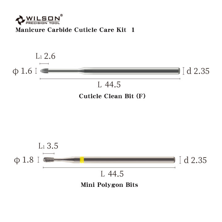 wilson-professional-carbide-nail-drill-bits-kit-5ชิ้น-อุปกรณ์เสริม-a000049-nailเครื่องมือทำเล็บมือดอกสว่าน