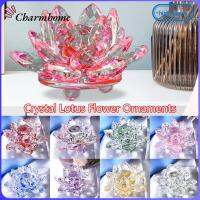 CHARMHOME หลายสี ของขวัญของชำร่วย บ้านและสำนักงาน คอเล็กชั่น ตุ๊กตาคริสตัลรูปดอกบัว งานหัตถกรรมแก้ว แก้วขนาดเล็ก การตกแต่งดอกบัว