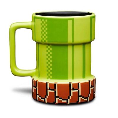 【High-end cups】การ์ตูนซูเปอร์มาริโอท่อระบายน้ำพิกเซล3D แก้วกาแฟเซรามิกโฮมออฟฟิศนมชาแก้วน้ำ Drinkware ถ้วยสำหรับของขวัญวันเกิดเทศกาล
