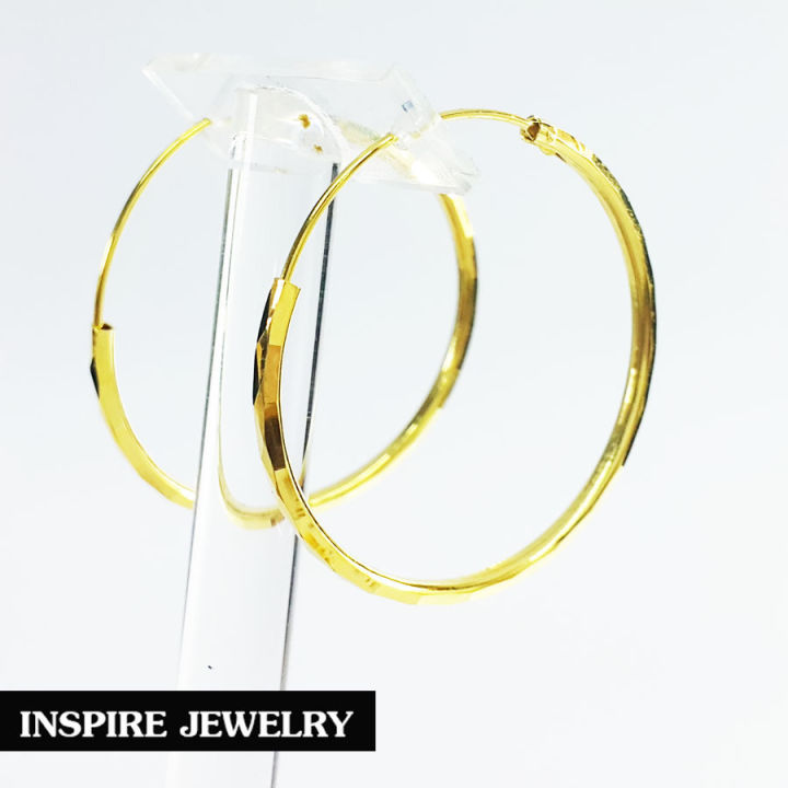 inspire-jewelry-ต่างหูทองตอกลาย-ต่างหูแบบต่างๆ-ห่วง-ปักก้าน-ห่วง-earring-with-gold-plated-gold