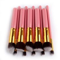 【CW】New Arrive 10 pcs Synthetic Kabuki Makeup Brush Set Cosmetics Foundation blending blush makeup tool