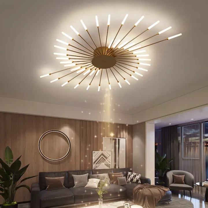 Modern Led Ceiling Lamp For Living Room Children 39 S Bedroom Ring Fireworks Chandelier 2022 Golden Black Indoor Lighting Fixtures Lazada Ph Modern Led Ceiling Lamp For Living Room, Global Light Fixtures 2022