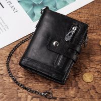 ZZOOI 100% Genuine Leather Men Wallets Card Holder Real Cowhide Wallets for Man Short Black Walet Portefeuille Homme