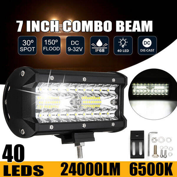 W Lm Inch Car Led Work Light Bar Spot Flood Beams Combo For