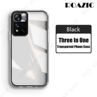 ROAZIC สำหรับ Xiaomi Redmi Note 11 Pro + 5G/Note 11 Pro Plus 5G รุ่นสากล/Note 11S 5G/Note 10 5G/Note 9T 5G/Redmi 9T เคสมือถือใส3 In 1สีลูกกวาดฝาหลัง Soft TUP กันกระแทกปลอก