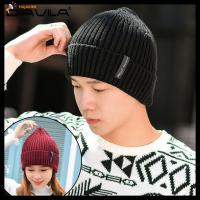 HUJAKON ถักนิตติ้ง ไร้ขอบขอบ ฤดูหนาวในฤดูหนาว หมวกสำหรับผู้หญิง หมวก skullies beanies หมวกฤดูหนาวผู้ชาย หมวกบีนนี่