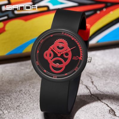 SANDA Top Brand Fashion Watch Men Casual Silicone Waterproof Quartz Watches Luxury Watches For Men Clock Relogio Feminino 3216