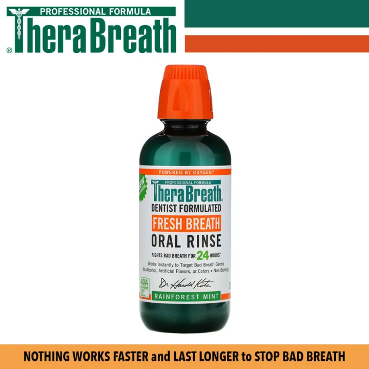 TheraBreath Fresh Breath, 24 Hour Dentist Formulated Oral Rinse ...