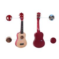 21 Inch Wood Soprano Ukulele Guitar Multi Color 4 Strings Ukulele Bass Guitar With Bag For Beginner Kids Gift Musical Instrument