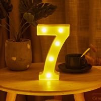 3D Alphabet Letter LED Lights Luminous Number Nightlight Christmas Wedding Birthday New Year Party Lighting Room Decoration