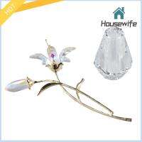 HOUSEWIFE SPACE ของขวัญสำหรับเด็ก จี้ดอกลิลลี่เสือ ของสะสมได้ สีสันสดใส แจกันดอกไม้คริสตัล ลายดอกไม้ดอกไม้ คริสตัลคริสตัลคริสตัล ตกแต่งด้วยดอกลิลลี่ บ้านในบ้าน