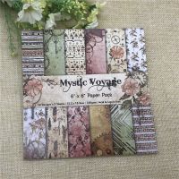 【Green leaf brown forest】24แผ่น6 Quot; X6 Quot; Voyage Paper Scrapbooking Paper Pack Handmade Craft Paper Craft Background Pad