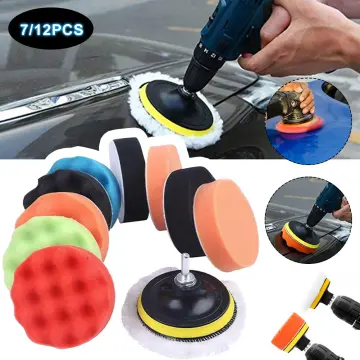 Car Foam Drill Polishing Pad Kit 1/2/3 inch Buffing Pads Sponge Set Sponge  Drill Power Tool Headlight Wheel Polisher