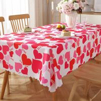 Corinada Valentines Day Tablecloth Love Sweet Couple Atmosphere Decoration Wedding Red Waterproof Manteles