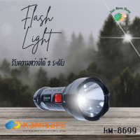 ไฟฉาย LED ชาร์จไฟได้ KAMISAFE รุ่น KM-8699 ปรับความแรง 2 ระดับ ขนาดพกพา