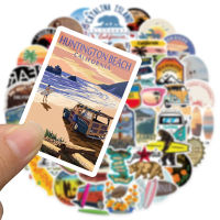 พร้อมส่ง！Camping Travel City USA California sticker vintage ticket สติกเกอร์กันน้ำรูปแบบที่แตกต่างกัน 50ชิ้น