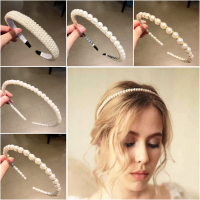 แฟชั่นสีขาวมุกเทียมผมห่วงคงที่จัดแต่งทรงผมยืดหยุ่น Hairbands ผู้หญิงสาวแต่งหน้า wasehing ใบหน้า heade ส่วนหัว