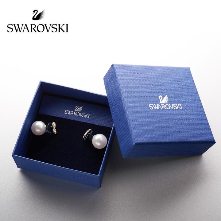 ต่างหูสวารอฟสกี้-swarovski-stud-earrings-iconic-swan-gradient-swan-simple-fashion-earrings-stud-earrings-womens-fine-jewelryth