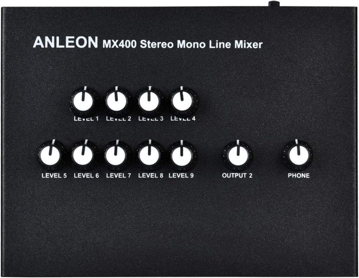 anleon-mx400-low-noise-4-channel-mono-line-mixer-for-guitars-bass-keyboards-mix-and-5-channel-stereo-mixer