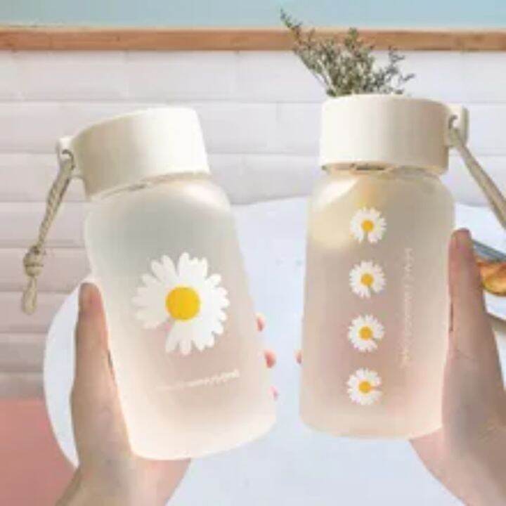 little-daisy-frosted-water-bottle-creative-frosted-water-bottle-portable-rope-for-travel-tea-cup-drink-bottle-tea-juice-cup