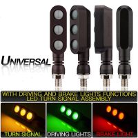 ↂ♘ Motorcycle Red Yellow And Green Turn Signal Lamp LED Moto Brake Light waterproof Bendable Flashing Lights Universal