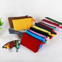 ☁ Colorful Canvas Pencil Bag Coin Organizer Zipper Cosmetic Bag Stationery Storage Bag Pouch Girls Makeup Brushes Lipsticks Bags