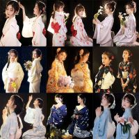 Sakura Girl Kimono Dress Japanese Style Yukata Bathrobe Women Floral Print Haori Japan Uniform Cosplay Costume Party Short Gown