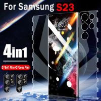 Annisoul Shop ฟิล์มสำหรับ Samsung กาแล็คซี่ผีเสื้อไฮโดรเจล4IN1,S23 S21 S20 S10E S22เป็นพิเศษ S8 S9 Note 20 10 Plus เลนส์กล้องถ่ายรูปปกป้องหน้าจอ