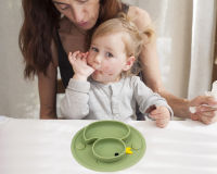 Qshare Baby Suction Plate Anti-Slip Silicone Dinnerware Divided Dishes for Toddler Feeding BPA Free