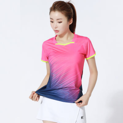 Breathable Badminton Shirt Table Tennis Uniforms Tennis Quick Dry Running Sport Short Sleeve Training Women Game Tee