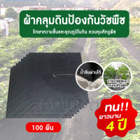 ผ้าคลุมดินกันวัชพืช 100 ใบ น้ำซึมผ่านได้ดี ระบายอากาศดี เจาะรูตรงกลางพร้อมใช้งาน **พร้อมส่ง**