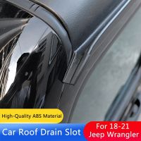 QHCP Car Roof Rain Gutter Extensions Rainwater Diversion Water Rain Channel For Jeep Wrangler JK 07-17 JL 18-21 2Pcs Accessories