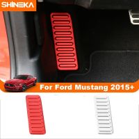 SHINEKA Aluminum Alloy Car Left Foot Step Pedal Foot Rest Pedal Cover Anti Slip for Ford Mustang 2015 2016 2017 2018 2019 2020 LED Bulbs