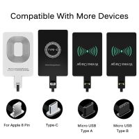 2Pcs Wireless Charger Receiver Adaptor Module Fast Charging For Android Type C For IOS USB