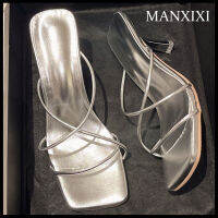 MANXIXI รองเท้าส้นสูงผู้หญิงแฟชั่นรองเท้าแตะสวยงาม2.75นิ้ว (ขนาด34-40)