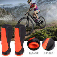 MOVTOTOP 2 ชิ้นสบาย MTB Handlebar Grips ยางกันลื่นจักรยาน Handlebar ฝาครอบมือจับ (สีดำและสีส้ม)