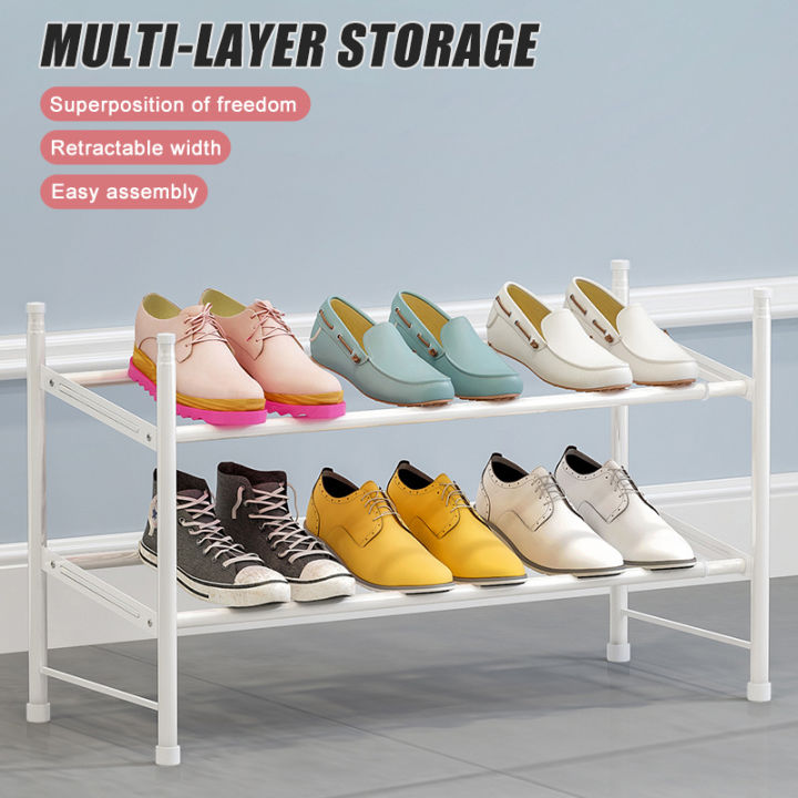 Multi-layer Shoe Rack Assembly Stackable Plastic Shoe Shelf Space