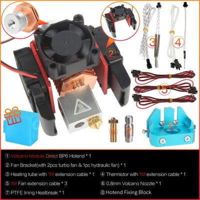 3d ชิ้นส่วนเครื่องพิมพ์ Bp6หัว J Hotend ชุดเครื่องอัดรีดพัดลมทำความเย็นบล็อกเทอร์มิสเตอร์หัวฉีด0.4มม. 1.75มม. ไส้หลอด Bowden