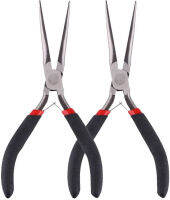 TotaLohan 2Pcs คีมจมูกเข็มยาวพิเศษ Precision Wire Plier Repair เครื่องมือ (6 นิ้ว)