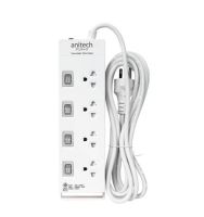 (H3234) Anitech Plug 4 Way 4 Switch 3 M. TIS. H3234 White (ปลั๊กไฟมอก.)