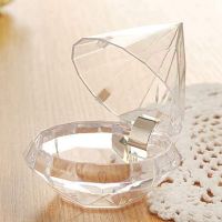 60PCS Transparent Diamond Shape Candy Box Wedding Favor Gift Boxes Party Box Clear Plastic Container Home Decor Gift