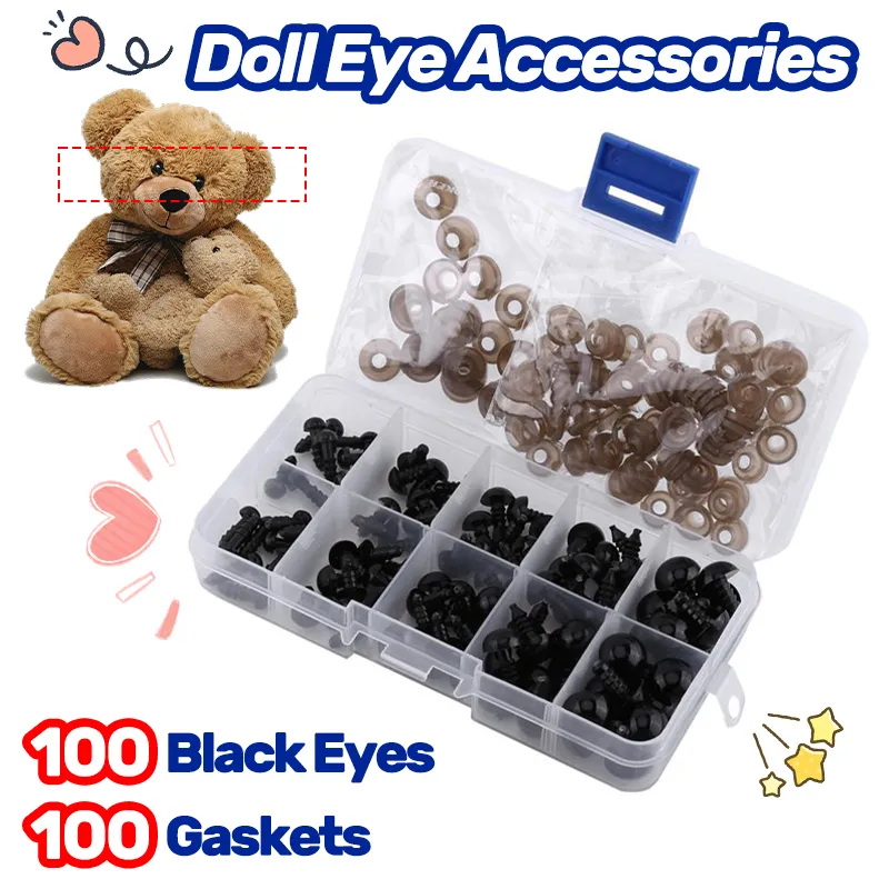 9mm 10 Color Plastic Safety Eyes For Teddy Bear Doll Animal Puppet  Crafts--100pcs