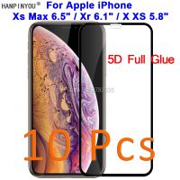 [Electronic film] 10ชิ้น/ล็อตสำหรับ iPhone Xs Max 6.5 Quot; /Xr 6.1 Quot; /X XS 5D เต็มกาวปกแกร่งฟิล์มกระจกนิรภัยป้องกันหน้าจอยาม