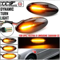 ไฟสัญญาณเลี้ยวไฟเครื่องหมายไฟ LED ด้านข้างไดนามิก2ชิ้นสำหรับ Opel/Vauxhall Vectra B MK1 1996 1997 1998 1999 2000 2001 2002 2003 Eudm3f