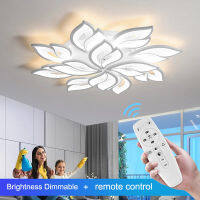 LED Modern Chandelier for the Living Room Kitchen Study White Ceiling Lamp Bedroom Interior Flowers Acrylic Dimmable Lighting