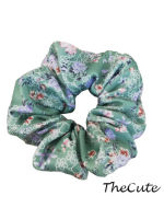 Thecute ::โดนัดรัดผม หนังยางรัดผม สีเขียว Green Scrunchies Hair accessories Elastic hair tie