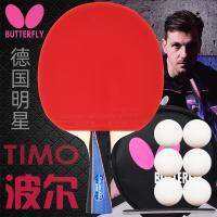 Butterfly บอลปิงปอง 3000 ระดับมืออาชีพเดี่ยว TIMO BOLL วังชุนพื้นไม้ตรง แนวนอน