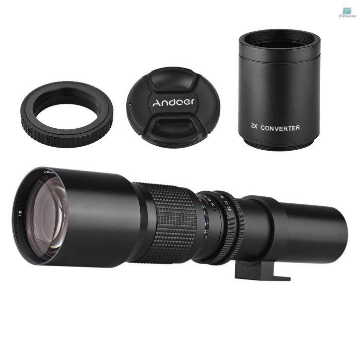 Andoer 500mm/ 1000mm f/8 High Power Camera Telephoto Lens Manual Focus