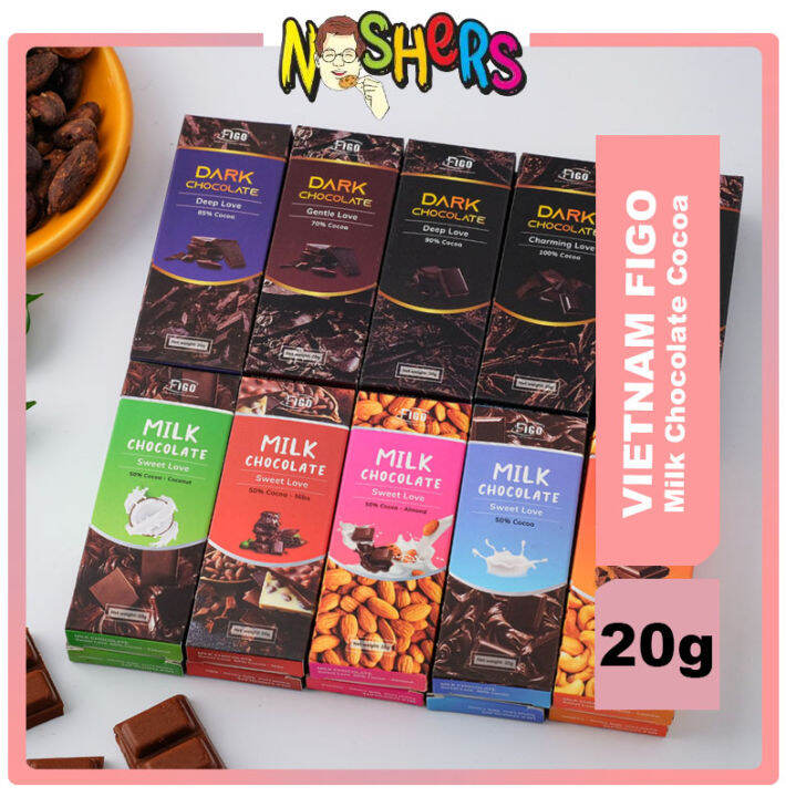 Noshers FIGO Vietnamese Milk Chocolate Candy Sweet Love Cocoa 20g Figo Chocolatier Figo