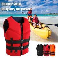 Adult Life Jacket Adjustable Neoprene Drifting Safety Vest Wear-resistant Soft Safe Multipurpose with Zipper Outdoor Accessories